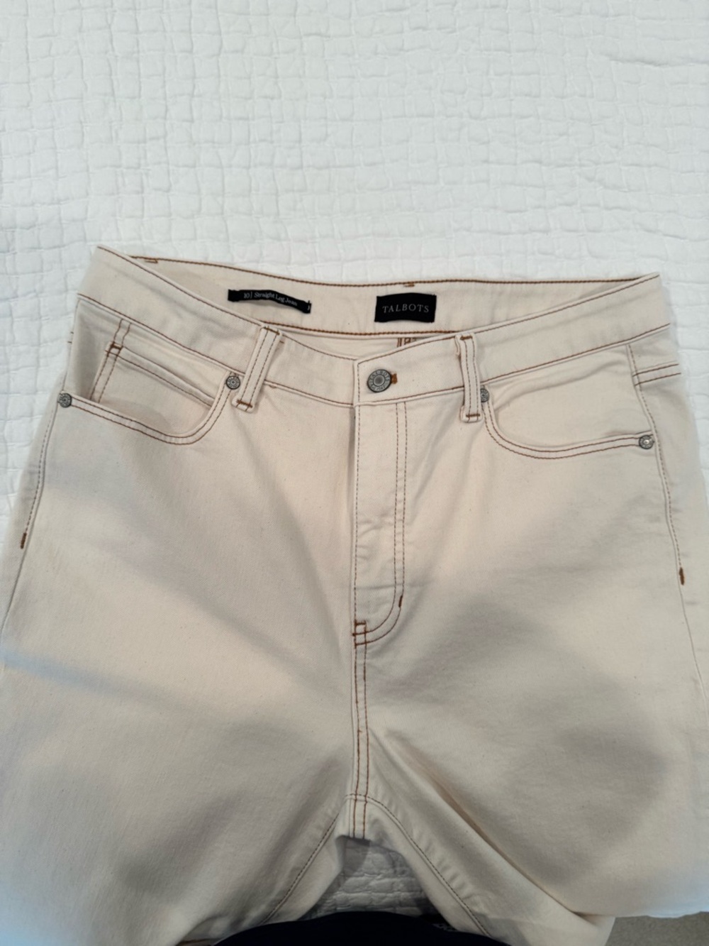 Talbots Cream Straight Leg Jeans